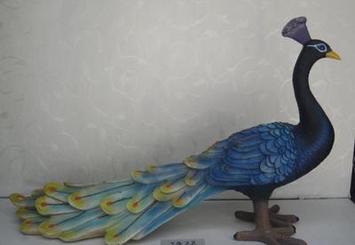 仿真五顏六色大孔雀工藝扇 典雅書(shū)房擺件的藝術(shù)之美